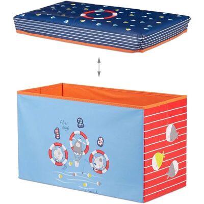 HelloShop26 - Tab-caja-puf - Blu - Coperchio - Poggiapiedi contenitore giocattoli HelloShop26 - Tab-caja-puf - Blu - Coperchio - Poggiapiedi contenitore giocattoli