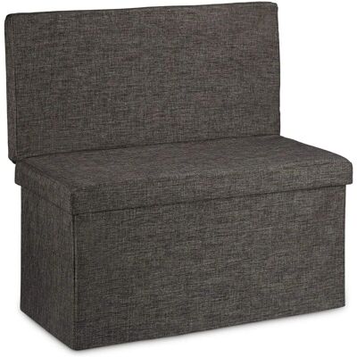 Taburete otomano de almacenamiento HelloShop26 - Plegable lino 76cm marrón Taburete otomano de almacenamiento HelloShop26 - Plegable lino 76cm marrón