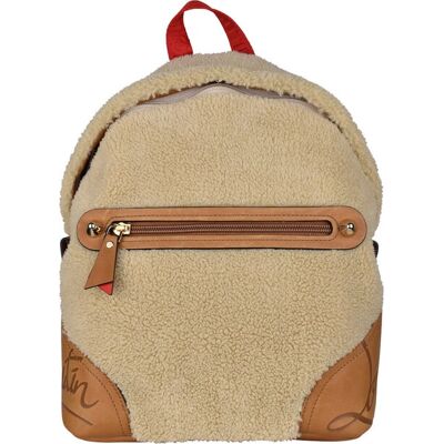 Christian Louboutin Rucksack Beige Shearling - Rugzak Christian Louboutin Rucksack Beige Shearling - Rugzak