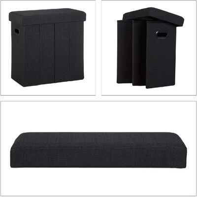 HELLOSHOP26 - Taburete almacenamiento 50L - Nero - 50 L - Storage bench HELLOSHOP26 - Taburete almacenamiento 50L - Nero - 50 L - Storage bench