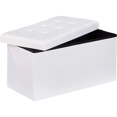HELLOSHOP26 - 76 cm Linen White - Foldable - Ottoman HELLOSHOP26 - 76 cm Linen White - Foldable - Ottoman