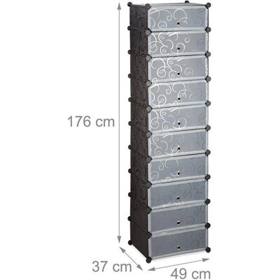 HELLOSHOP26 - Modular 20-pair - NERO - Plastica e metallo - Ripostiglio scarpe HELLOSHOP26 - Modular 20-pair - NERO - Plastica e metallo - Ripostiglio scarpe