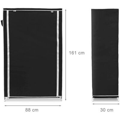 HELLOSHOP26 - ZapateroTela161 - Negro - Shoe cabinet HELLOSHOP26 - ZapateroTela161 - Negro - Shoe cabinet