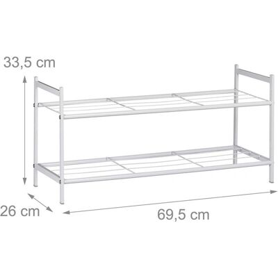 Helloshop26 - Zapatero-2-estantes - Bianco - 6 paia - Shoe rack Helloshop26 - Zapatero-2-estantes - Bianco - 6 paia - Shoe rack