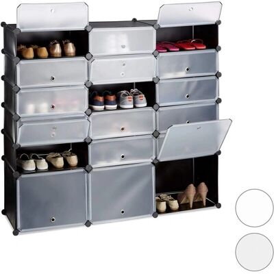 HelloShop26 Zapatero de Plástico con 18 Compartimentos HelloShop26 Zapatero de Plástico con 18 Compartimentos