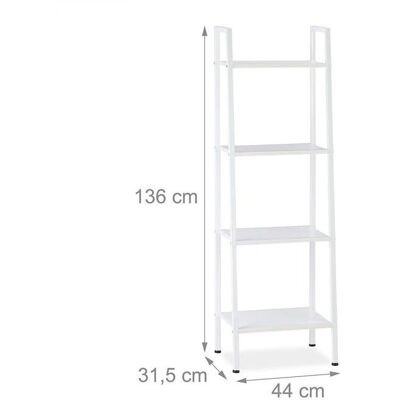 HelloShop26 - 4-Tier Floor Shelf 136cm Blanco - Blanco - Estantería HelloShop26 - 4-Tier Floor Shelf 136cm Blanco - Blanco - Estantería