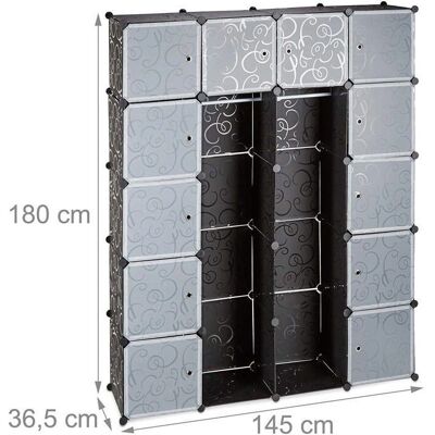 HelloShop26 - Armario 14 cubos - Black - 180 cm - Cabinet HelloShop26 - Armario 14 cubos - Black - 180 cm - Cabinet