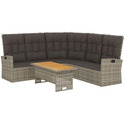 HELLOSHOP26 - Conjunto de jardín - Gris - Mobiliario exterior 2 piezas HELLOSHOP26 - Conjunto de jardín - Gris - Mobiliario exterior 2 piezas