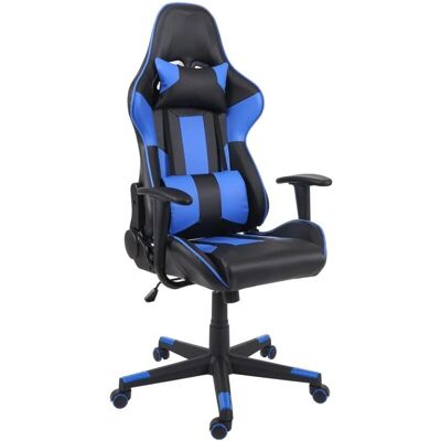 DÉCOSHOP26 - 040001854 - Negro/Azul - Cuero sintético - Silla de oficina DÉCOSHOP26 - 040001854 - Negro/Azul - Cuero sintético - Silla de oficina