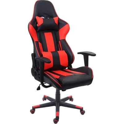 DÉCOSHOP26 - 040001851 - Negro/Rojo - Wheels - Gaming chair DÉCOSHOP26 - 040001851 - Negro/Rojo - Wheels - Gaming chair