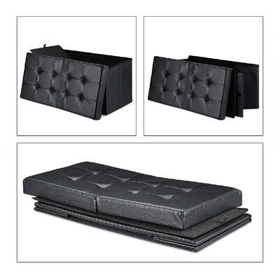 Helloshop26 - Banco75 - Nero - Pelle artificiale - Storage bench Helloshop26 - Banco75 - Nero - Pelle artificiale - Storage bench