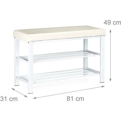 HelloShop26 - Banco zapatero 2 niveles - White HelloShop26 - Banco zapatero 2 niveles - White