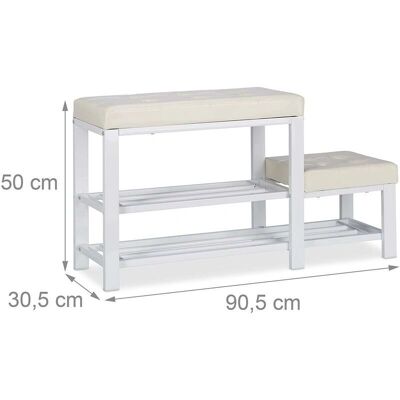 HelloShop26 - Banco de entrada zapatero - 90,5 cm - mueble scarpe HelloShop26 - Banco de entrada zapatero - 90,5 cm - mueble scarpe