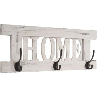 DÉCOSHOP26 - MED04052 - Bianco invecchiato - Appendiabiti a parete DÉCOSHOP26 - MED04052 - Bianco invecchiato - Appendiabiti a parete