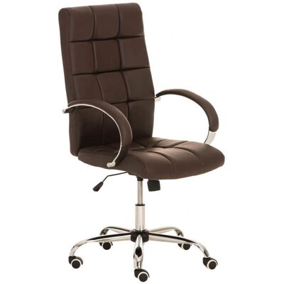 Décoshop26 - BUR10011 - Cuero sintético marrón - 5 ruedas - Silla de oficina con ruedas Décoshop26 - BUR10011 - Cuero sintético marrón - 5 ruedas - Silla de oficina con ruedas