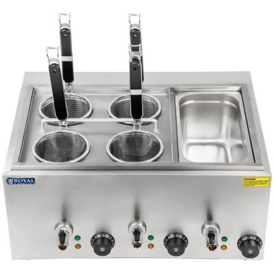 HELLOSHOP26 - Cocedor de pasta inoxidable con 4 cestas - 4 L HELLOSHOP26 - Cocedor de pasta inoxidable con 4 cestas - 4 L