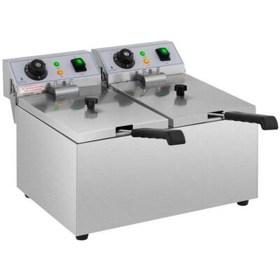 HELLOSHOP26 Freidora eléctrica profesional para restaurante 2 x 8 litros - Friggitrice HELLOSHOP26 Freidora eléctrica profesional para restaurante 2 x 8 litros - Friggitrice
