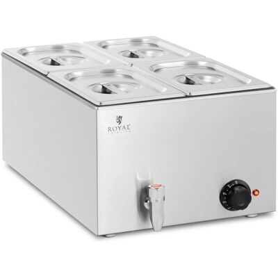 Royal Catering Bain-marie 600W - 4 x GN 1/4 - Acier Inoxydable - Publicité Royal Catering Bain-marie 600W - 4 x GN 1/4 - Acier Inoxydable - Publicité