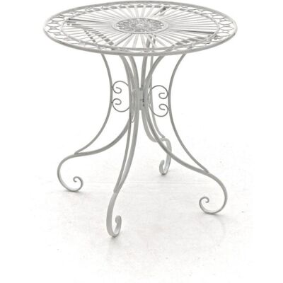Décoshop26 - MDJ10052 - Blanco envejecido - Mesa de jardín Décoshop26 - MDJ10052 - Blanco envejecido - Mesa de jardín