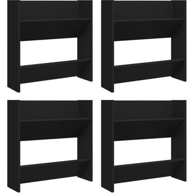 Helloshop26 - Zapatero de pared de 4 piezas - Negro Helloshop26 - Zapatero de pared de 4 piezas - Negro