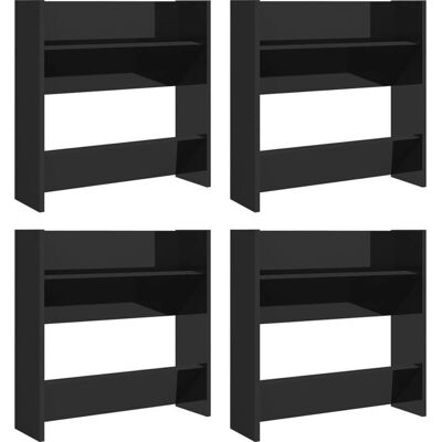 Helloshop26 - Zapatero - Negro brillante - 60 x 18 x 60 cm - Zapatero de pared Helloshop26 - Zapatero - Negro brillante - 60 x 18 x 60 cm - Zapatero de pared