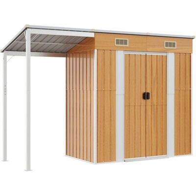 HelloShop26 - Cobertizo de jardín tipo cabina - acero galvanizado HelloShop26 - Cobertizo de jardín tipo cabina - acero galvanizado