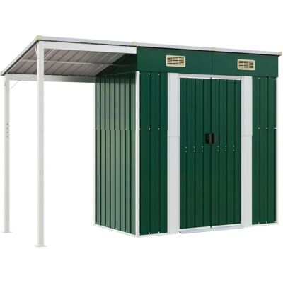 HelloShop26 - Caseta estilo cabina - Acero galvanizado - Techo extendido - Cobertizo de jardín HelloShop26 - Caseta estilo cabina - Acero galvanizado - Techo extendido - Cobertizo de jardín