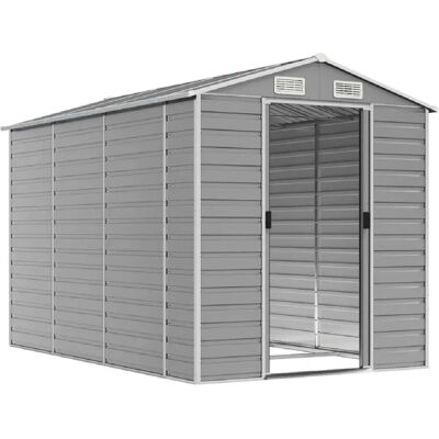 HELLOSHOP26 - HELLOSHOP26 - Gris - Acero galvanizado - Caseta de jardín HELLOSHOP26 - HELLOSHOP26 - Gris - Acero galvanizado - Caseta de jardín