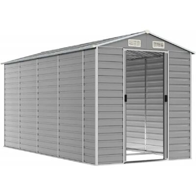 Helloshop26 - Garden Shed - Gris - Acero galvanizado Helloshop26 - Garden Shed - Gris - Acero galvanizado