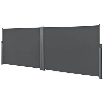 Helloshop26 - Paravento in Metallo e Poliestere 2 x 300 cm Grigio Helloshop26 - Paravento in Metallo e Poliestere 2 x 300 cm Grigio