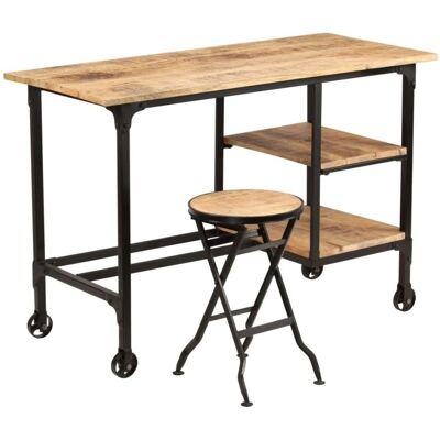 HelloShop26 - Desk-115x50x76 - Marrón - Mango madera - Escritorio de ordenador HelloShop26 - Desk-115x50x76 - Marrón - Mango madera - Escritorio de ordenador