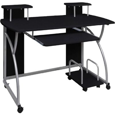 Helloshop26 - 110x52x88.5 cm - Madera contrachapada negra - Desk Helloshop26 - 110x52x88.5 cm - Madera contrachapada negra - Desk