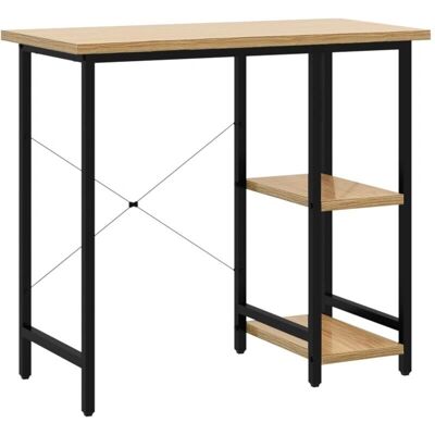 HelloShop26 - Desk - roble claro - MDF & metal - Desk HelloShop26 - Desk - roble claro - MDF & metal - Desk
