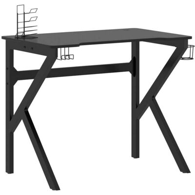 HelloShop26 - Gaming Desk - Negro - 90x60x75 cm - Desk HelloShop26 - Gaming Desk - Negro - 90x60x75 cm - Desk