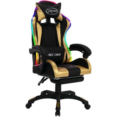 Helloshop26 - Sillón giratorio - Gold - Faux leather - Gaming chair Helloshop26 - Sillón giratorio - Gold - Faux leather - Gaming chair