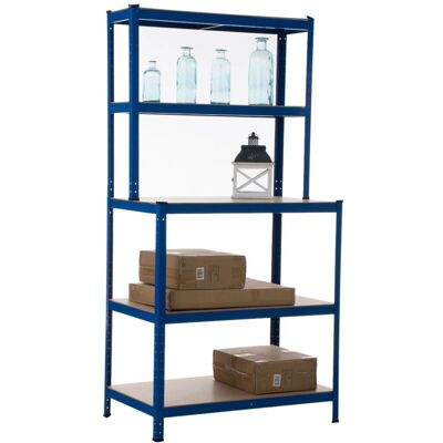 Décoshop26 ETA10035 Estante metálica azul resistente - Estante Décoshop26 ETA10035 Estante metálica azul resistente - Estante