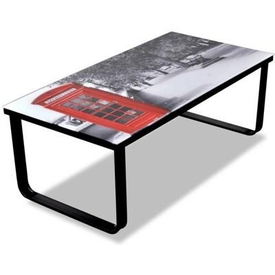 HelloShop26 - Tavolino con stampa di cabina telefonica - Rettangolare, 90x45cm HelloShop26 - Tavolino con stampa di cabina telefonica - Rettangolare, 90x45cm