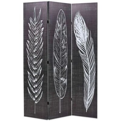 HelloShop26 Paravento pieghevole con motivo di piume - Decorazione murale 120cm HelloShop26 Paravento pieghevole con motivo di piume - Decorazione murale 120cm