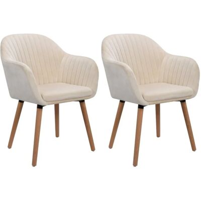 HELLOSHOP26 Sillas de comedor de terciopelo blanco crema - Sillas de comedor HELLOSHOP26 Sillas de comedor de terciopelo blanco crema - Sillas de comedor