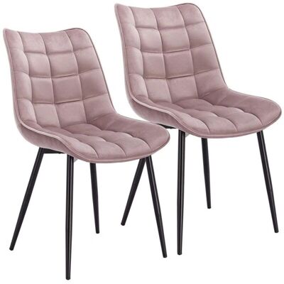 HELLOSHOP26 Modelo 19_0000393 - Sillas de Cocina Terciopelo Rosa 2 pzas HELLOSHOP26 Modelo 19_0000393 - Sillas de Cocina Terciopelo Rosa 2 pzas