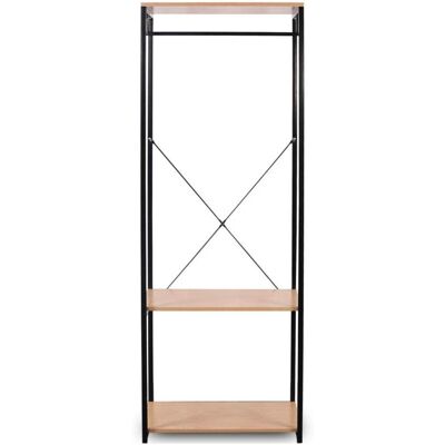 HELLOSHOP26 Perchero con estante de metal y madera marrón negro - shoe rack with shelf HELLOSHOP26 Perchero con estante de metal y madera marrón negro - shoe rack with shelf