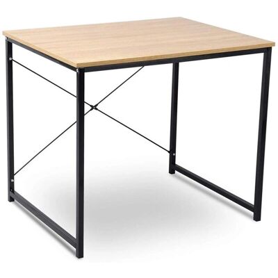 HelloShop26 OfficeDeskOakLarge Roble claro 80x60x70 cm MDF + metal Escritorio HelloShop26 OfficeDeskOakLarge Roble claro 80x60x70 cm MDF + metal Escritorio