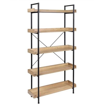 Helloshop26 - Étagère 5 niveaux 91x25,5x173 cm chêne clair - Étagère - Publicité Helloshop26 - Étagère 5 niveaux 91x25,5x173 cm chêne clair - Étagère - Publicité