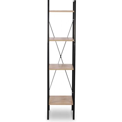 Scaffale in metallo e legno Helloshop26 - 4 ripiani - Nero-marrone Scaffale in metallo e legno Helloshop26 - 4 ripiani - Nero-marrone