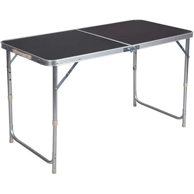 Mesa de camping ajustable Helloshop26 - 120 cm negra Mesa de camping ajustable Helloshop26 - 120 cm negra