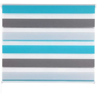 HELLOSHOP26 - Estor enrollable Zebra - Blanco-Gris-Turquesa HELLOSHOP26 - Estor enrollable Zebra - Blanco-Gris-Turquesa