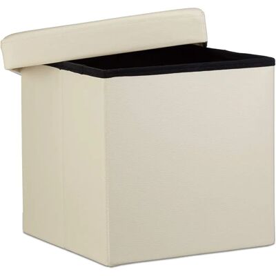 Helloshop26 - Taburete otomano - Beige - 38 cm - Ottoman Helloshop26 - Taburete otomano - Beige - 38 cm - Ottoman