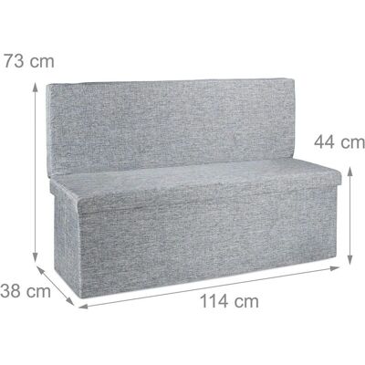 HELLOSHOP26 - Pouf contenitore 114 cm grigio lino HELLOSHOP26 - Pouf contenitore 114 cm grigio lino