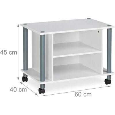 HelloShop26 - Porta TV 60 cm - bianco - 2 compartimenti - TV stand HelloShop26 - Porta TV 60 cm - bianco - 2 compartimenti - TV stand