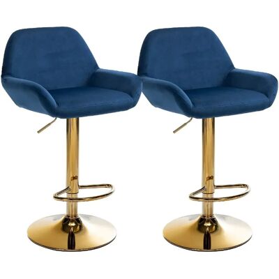 Décoshop26 TDB10735 Tabouret de velours bleu - Bar Stool - Publicité Décoshop26 TDB10735 Tabouret de velours bleu - Bar Stool - Publicité